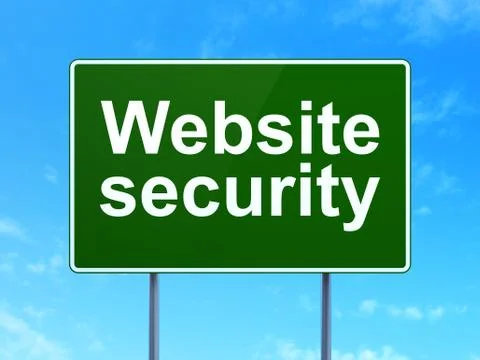 Web development concept: Website Security on road sign background Stock Illustration