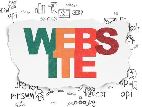 Web development concept: Website on Torn Paper background Illustrazione stock