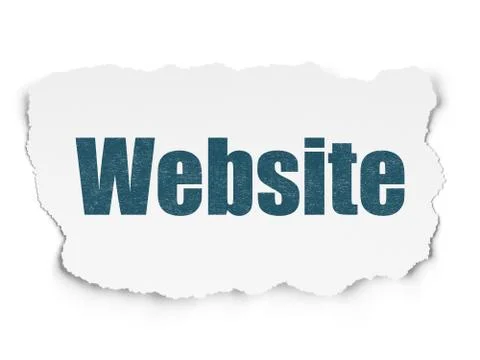Web development concept: Website on Torn Paper background 스톡 일러스트
