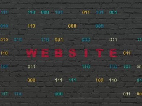 Web development concept: Website on wall background 스톡 일러스트