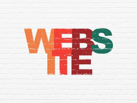 Web development concept: Website on wall background Stock-Illustration
