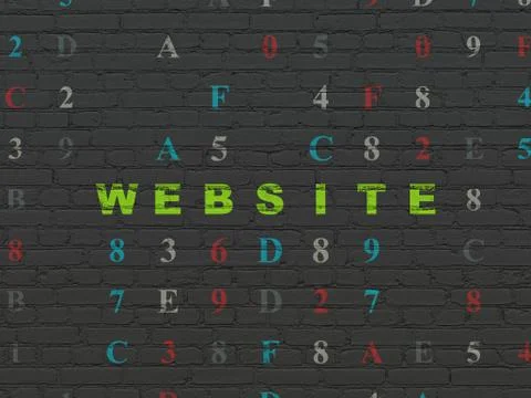 Web development concept: Website on wall background Illustrazione stock