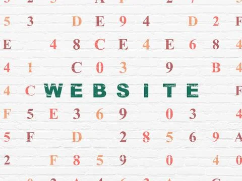 Web development concept: Website on wall background 스톡 일러스트