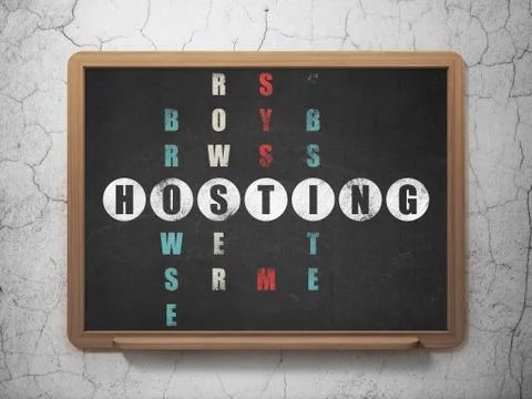 Web development concept: word Hosting in Crossword Puzzle Illustrazione stock