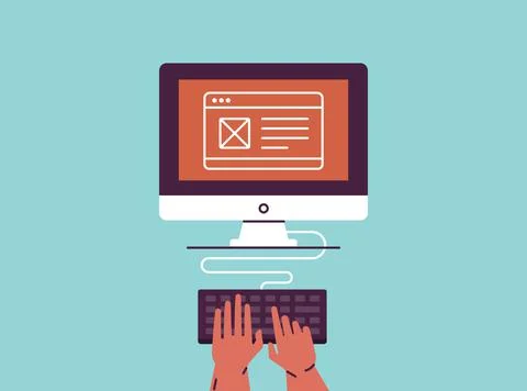 Web development, Content Marketing, Digital Content, ui ux design and program 库存插图