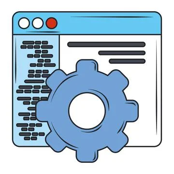 Web development content netowrk creation digital software Stock Illustration