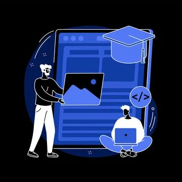 Web development courses abstract concept vector illustration. Illustrazione stock