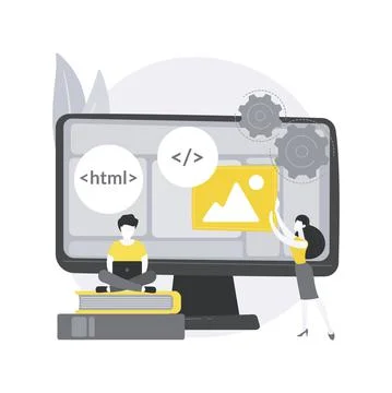 Web development courses abstract concept vector illustration. Illustrazione stock