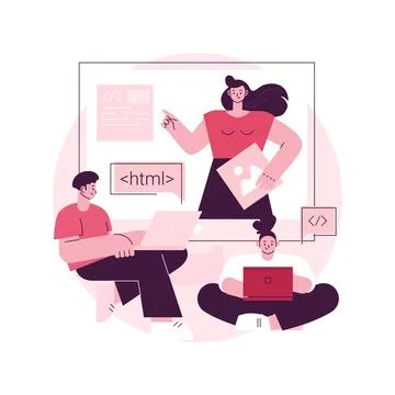 Web development courses abstract concept vector illustration. Illustrazione stock