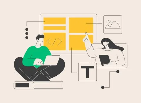 Web development courses abstract concept vector illustration. Stock-Illustration