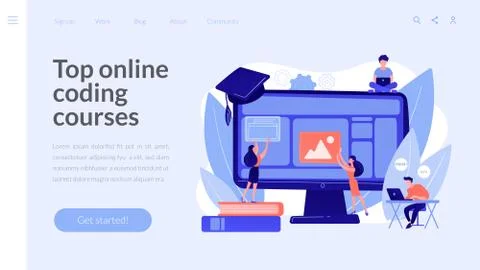 Web development courses concept landing page Stock Illustration