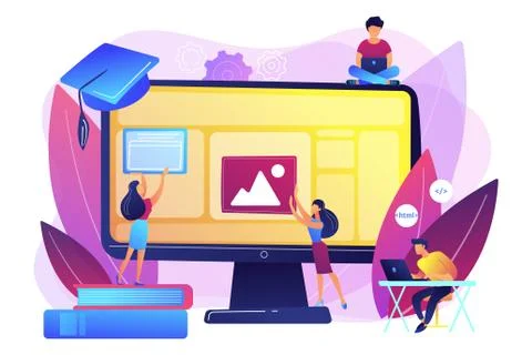 Web development courses concept vector illustration イラスト素材