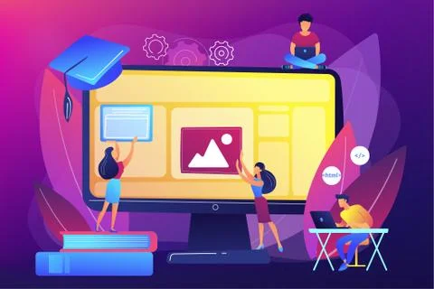 Web development courses concept vector illustration 库存插图