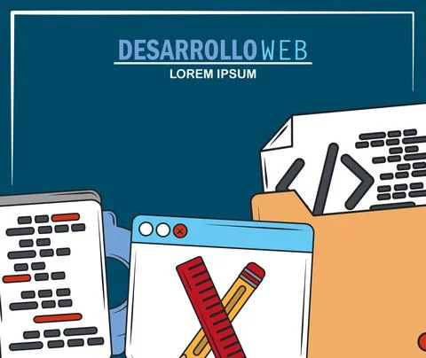 Web development creation digital software language program support Stock Illustration