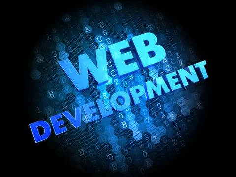Web Development on Dark Digital Background. Stockillustratie