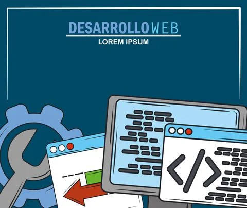 Web development digital software computer website program code language 스톡 일러스트