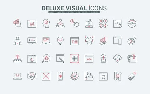 Web development, editing content, creating design, software code testing line 스톡 일러스트