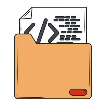 Web development folder code and programming creation digital software Stock Illustration