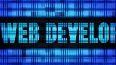 Web Development Front Text Scrolling LED Wall Pannel Display Sign Board Stockbeeldmateriaal 106851520