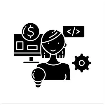 Web development glyph icon Stock-Illustration