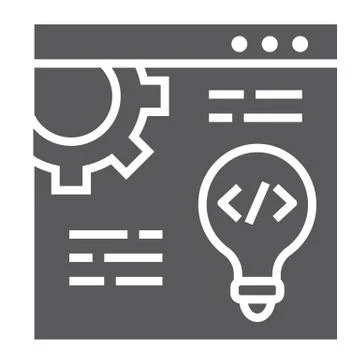 Web development glyph icon, website programming Stock Illustration