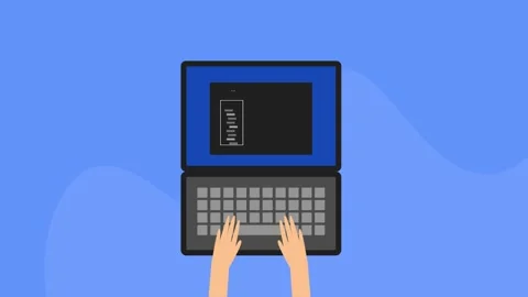 Web development, hands writing code programming on laptop. Stock Footage 307591163