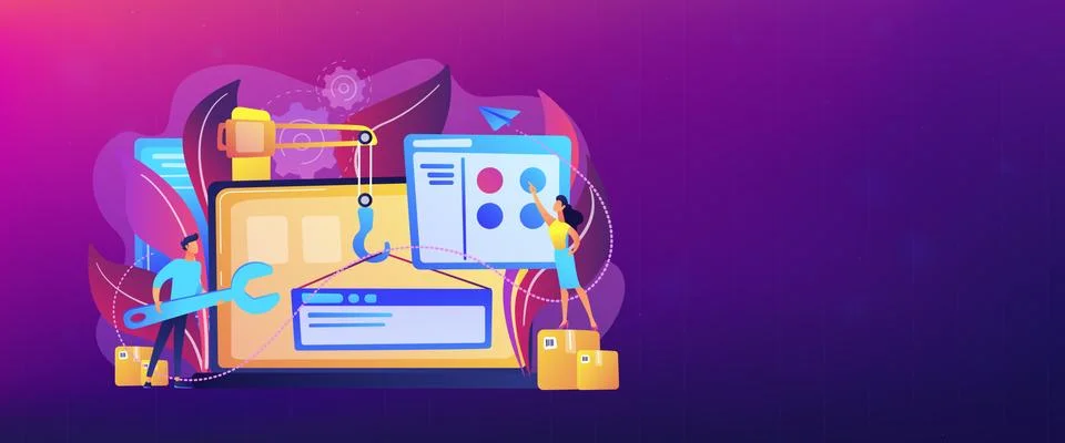 WEB development header or footer banner Stock Illustration