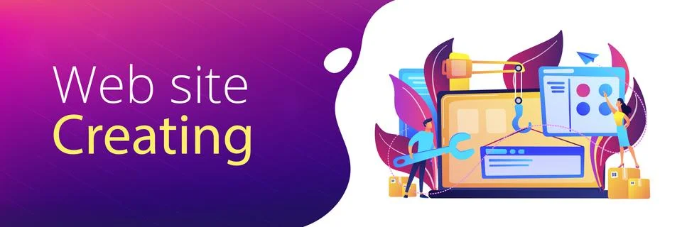 WEB development header or footer banner Stock Illustration