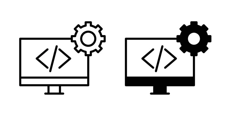 Web development icon Illustration Eps10 for web or app 库存插图