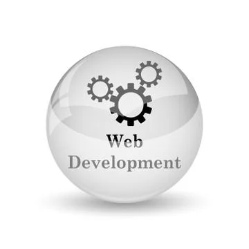 Web development icon. Internet button on white background. Ilustración de archivo