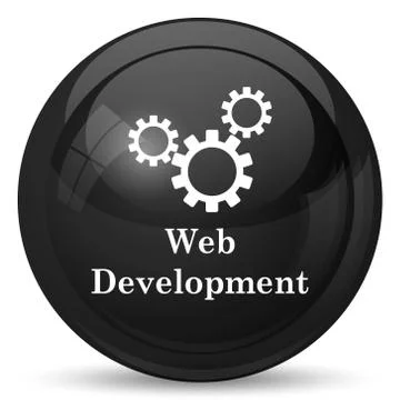 Web development icon. Internet button on white background.. Illustrazione stock