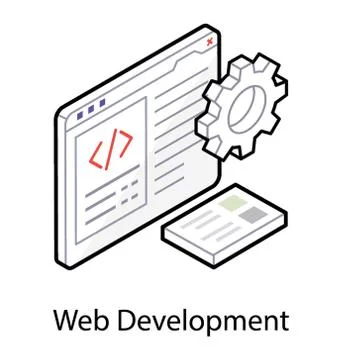 Web development icon, isometric design. Stock-Illustration