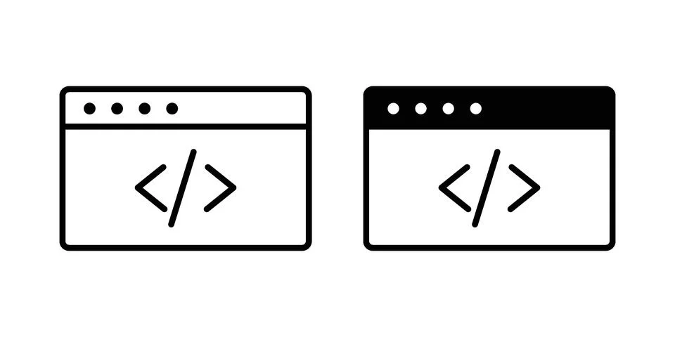 Web development icon or illustration vector symbols 스톡 일러스트