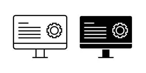 Web development icon. Style is flat and line symbol Stock Illustration