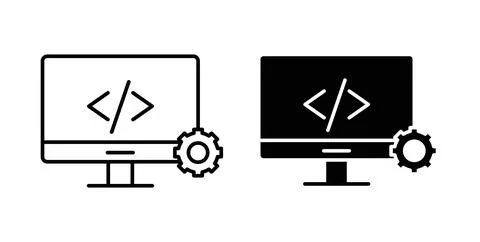 Web development icon symbol. Flat Vector illustration Stock Illustration