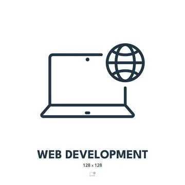 Web Development Icon. Website, Programming, Coding. Editable Stroke Stock-Illustration