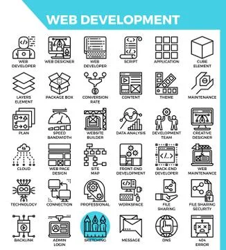Web Development icons Illustrazione stock