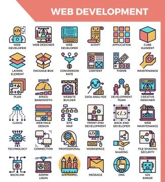 Web Development icons Stock Illustration