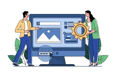 Web Development Illustration concept on white background Stock Illustration