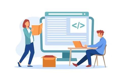 Web development illustration exclusive design inspiration Stock Illustration