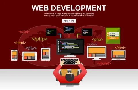 Web development illustration. Flat design illustration concepts for analysis, Stock-Illustration