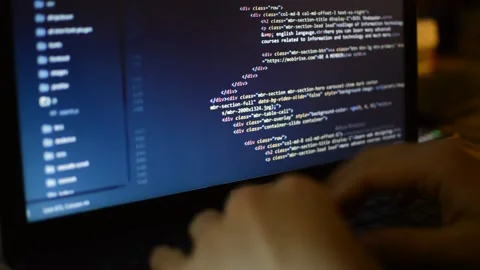 Web development of an internet network software. web developer code on computer Stock Footage 172192195