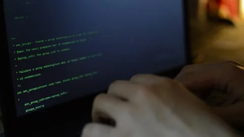 Web development of an internet network software. web developer code on computer Stock Footage 172192362