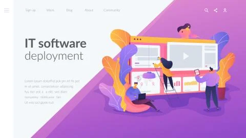 WEB development landing page template. Stock Illustration