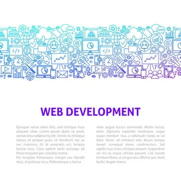Web Development Line Design Template Stock Illustration