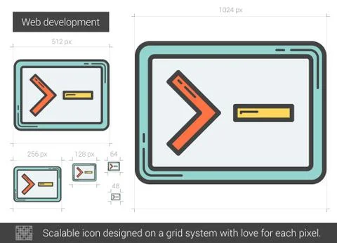 Web development line icon Illustrazione stock