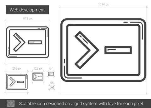 Web development line icon Stock Illustration