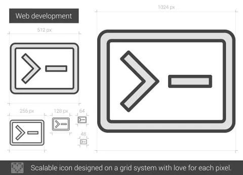 Web development line icon Stock Illustration