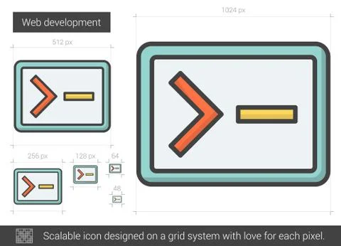 Web development line icon Stock Illustration