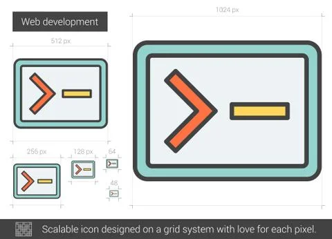 Web development line icon Illustrazione stock